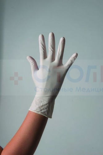 Перчатки латексные опудренные Benovy, M, Прозрачный, 100 шт/упк