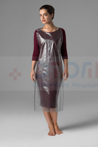 Фартук из полиэтилена, 120х70 см, серебро, 50 шт/упк Фартук из полиэтилена, 120х70 см, серебро, 50 шт/упк